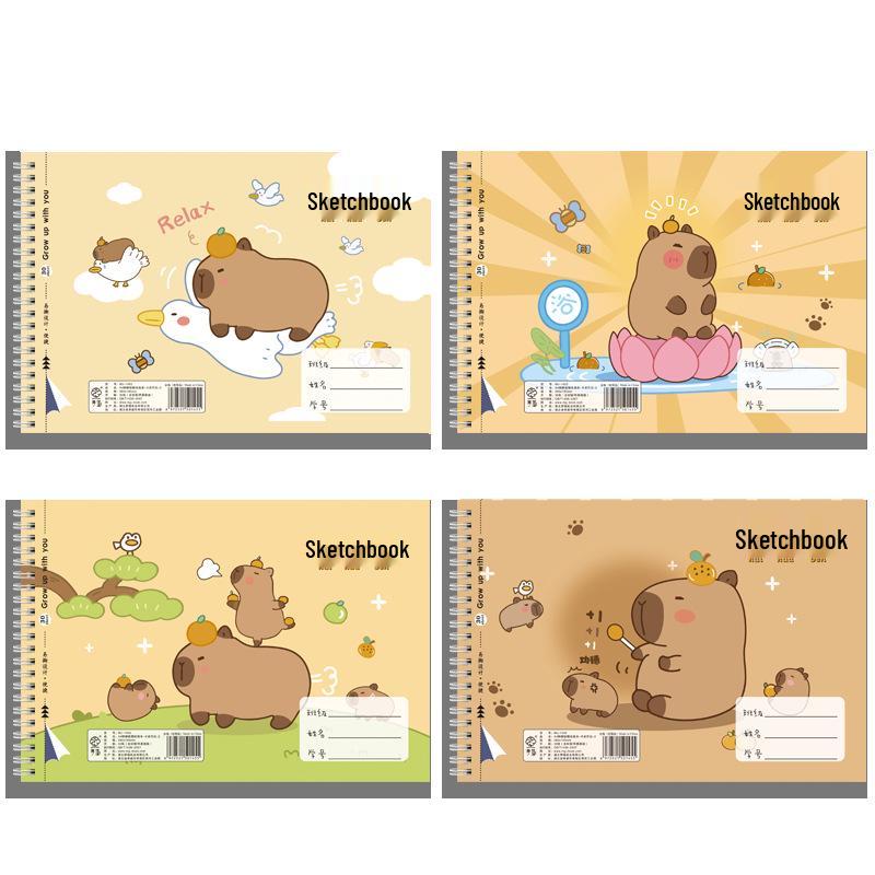 Capybara & Kugelfisch A4 Spiral-Zeichenbuch für Kinder