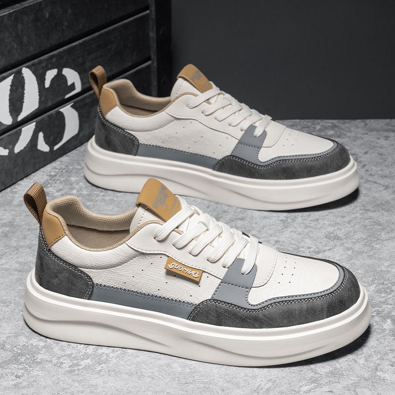 

Men s shoes 2025 summer niche high-end trendy men s board shoes little white shoes color matching thick-soled heightening sports and leisure shoes 44