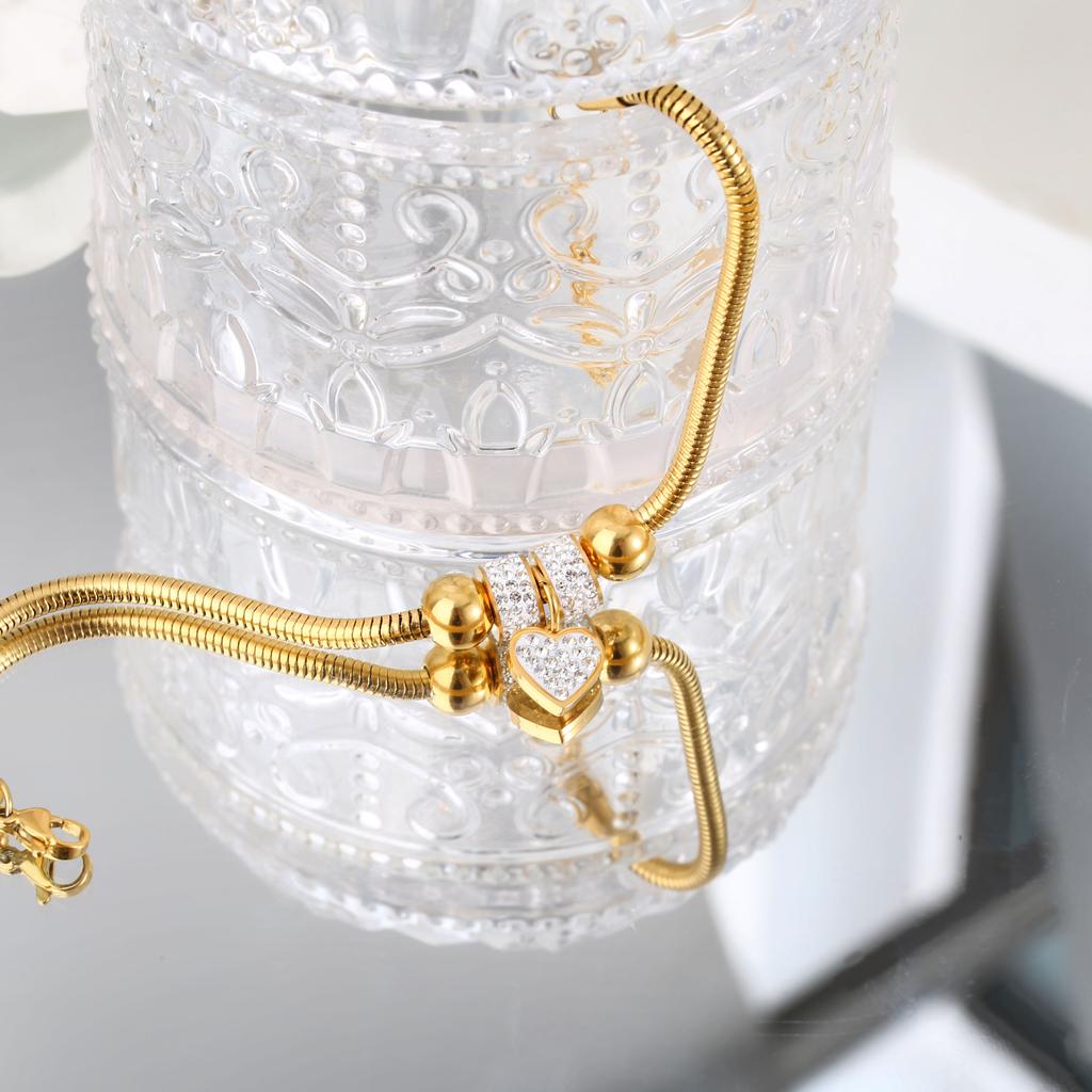 Fashion Personality Stainless Steel Bracelet Diamond Love Titanium Steel Bracelet All-Match Jewelry