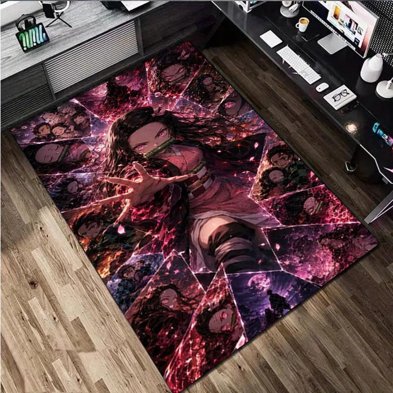 Powerful Anime Characters Home Carpet Office Decorative Carpet For Living Room Bedroom Door Mat Floor Rug Computer Chair Area Rug