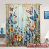 2pcs   2D FLAT PRINTING Curtains (Without Rod) ButterflyDance Chic Light Filtering Curtains Durable Polyester Curtains Art Deco