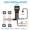 Motorcycle Fog Light Wiring Harness Lamp Headlamp Switch Wire Cable with 2 Plugs
