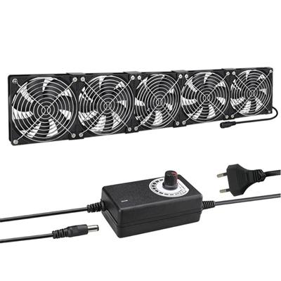 120mm Computer Fan with AC Plug Big Airflow Fans with 100V 240V Speed Controller for Server Cooling Cabinet Ventilation