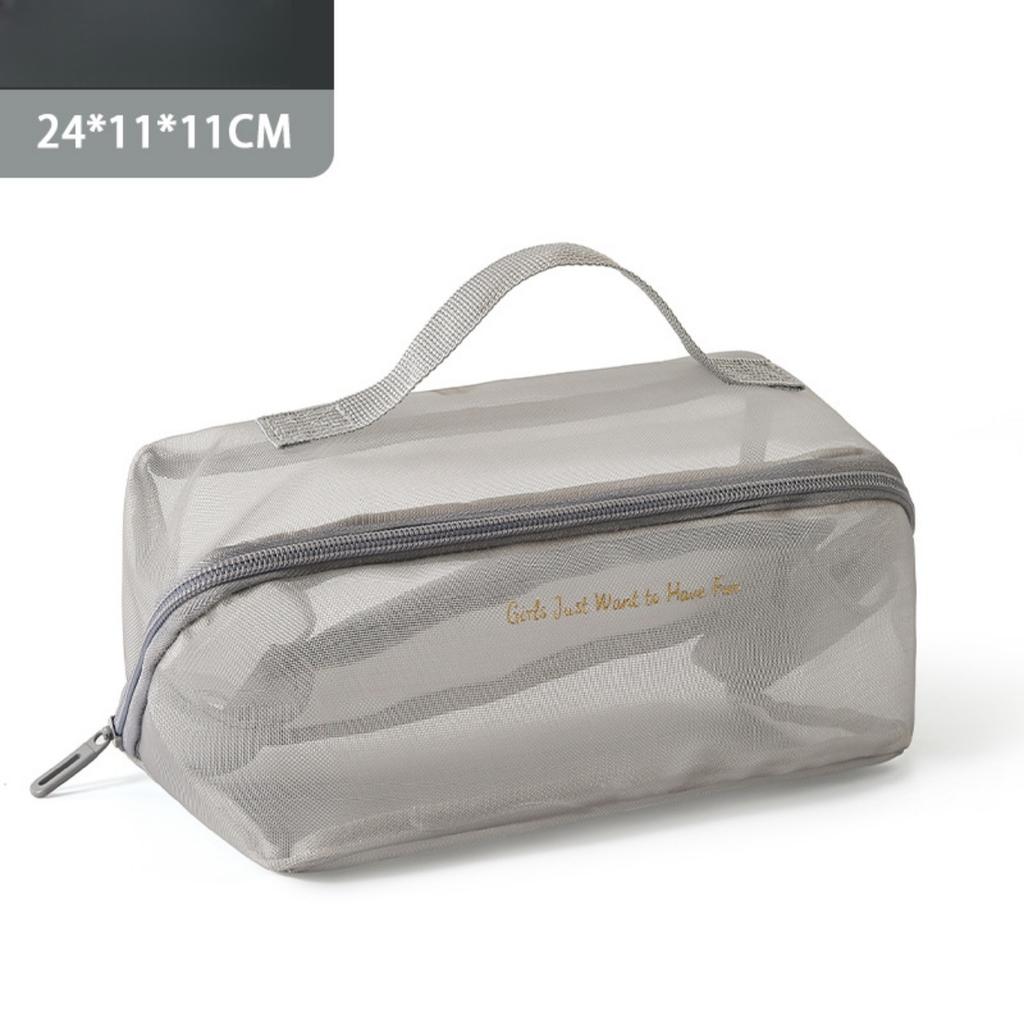 Makeup Bag, Large Capacity, Breathable, Mesh Bag, Toiletry Bag, Storage Bag