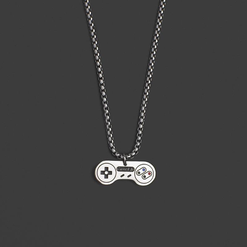Simple Hip-Hop Game Console Necklace Men'S Trendy Brand Pendant Sweater Accessories Titanium Steel Non-Fading Necklace