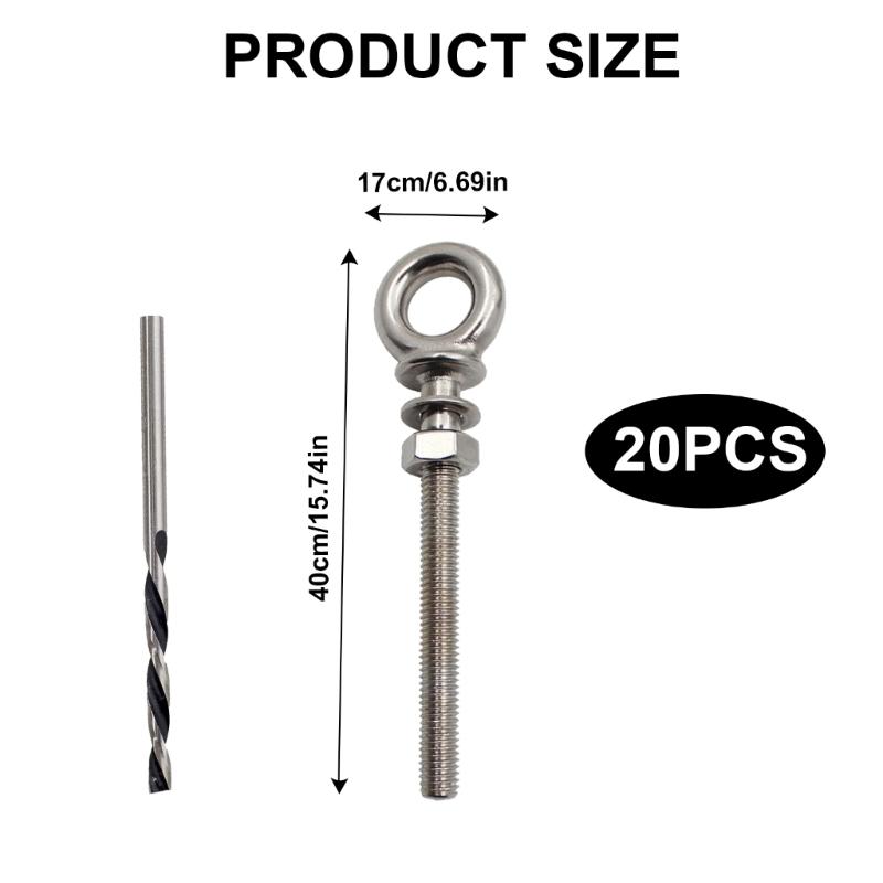 Heavy Duty Steel Eye Bolt Set Multipurpose Eye Bolts Lifting Eye Bolts Robusts Eye Bolts Simple Install for Lifting