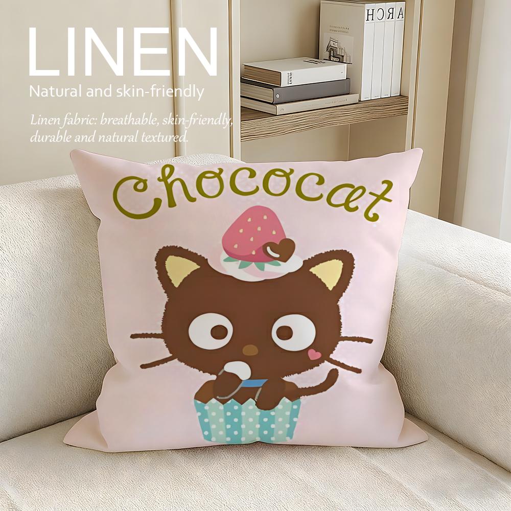 

Cute Chokotto Neko Cushion Cover Pillowcase Set Pcs x x Breathable Washable Sofa Cushion Cover 30X30cm