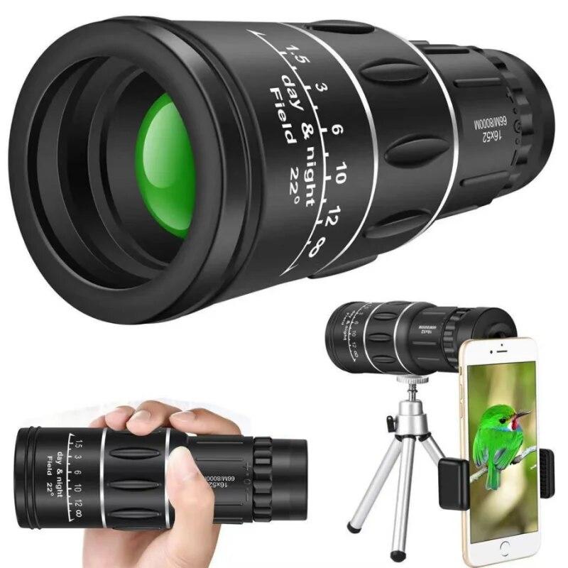 

Портативний телескоп 16x52 Military HD Professional Monocular Zoom Binoculars Night Hunting Big Vision Telescopio Outdoor B