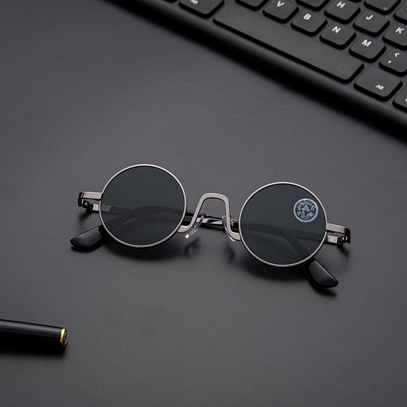 Shatar Round Crystal Sunglasses For Men Driving Small Size Internet Celebrity Model Glasses  Women Metal Framework High-Quality