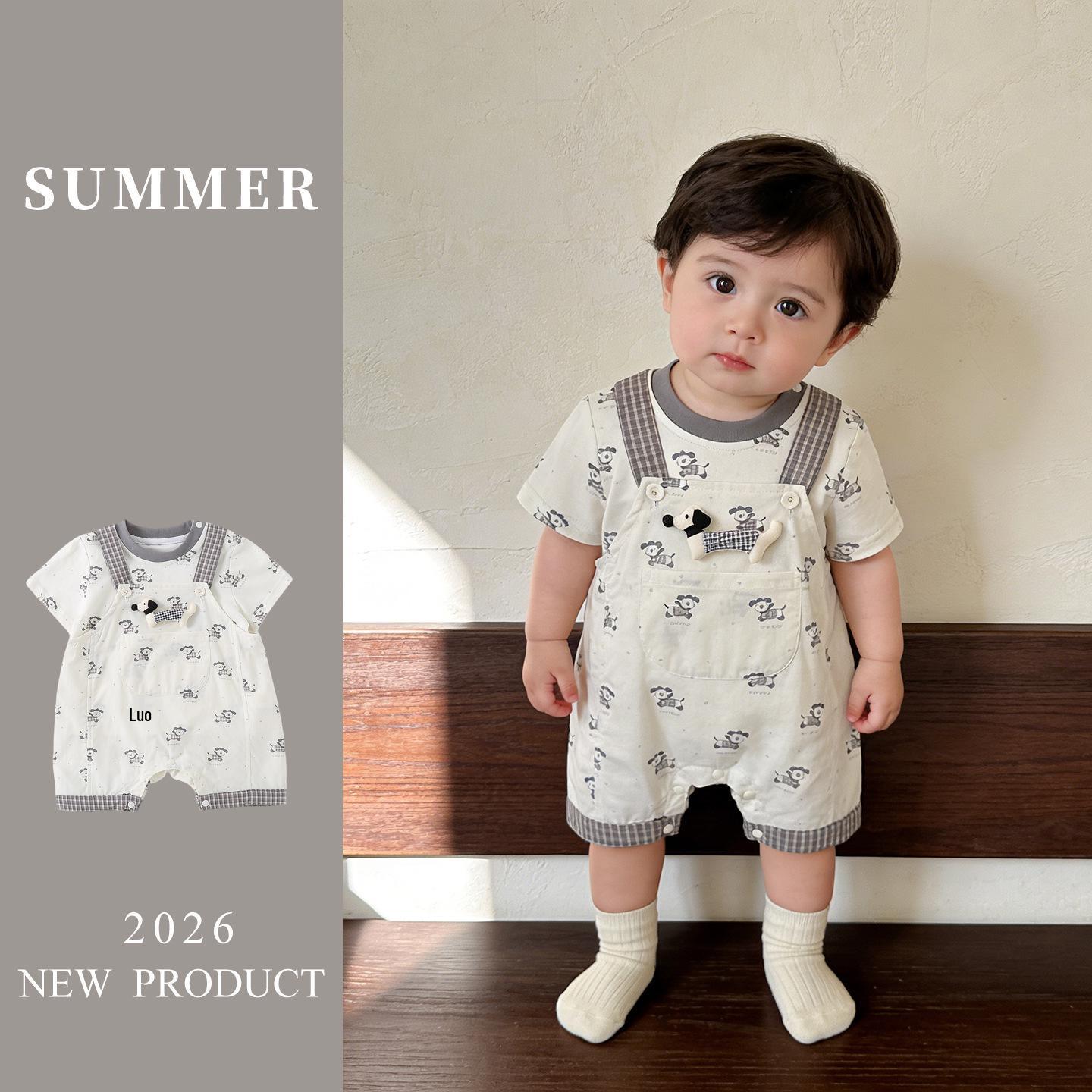 Korean Style Summer Baby Overalls - Thin Fashion Jumpsuit for Infant & Toddler Boys 73 cm