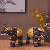 Thai-Style Lucky Elephant Ceramic Ornament for Home or Office Decor