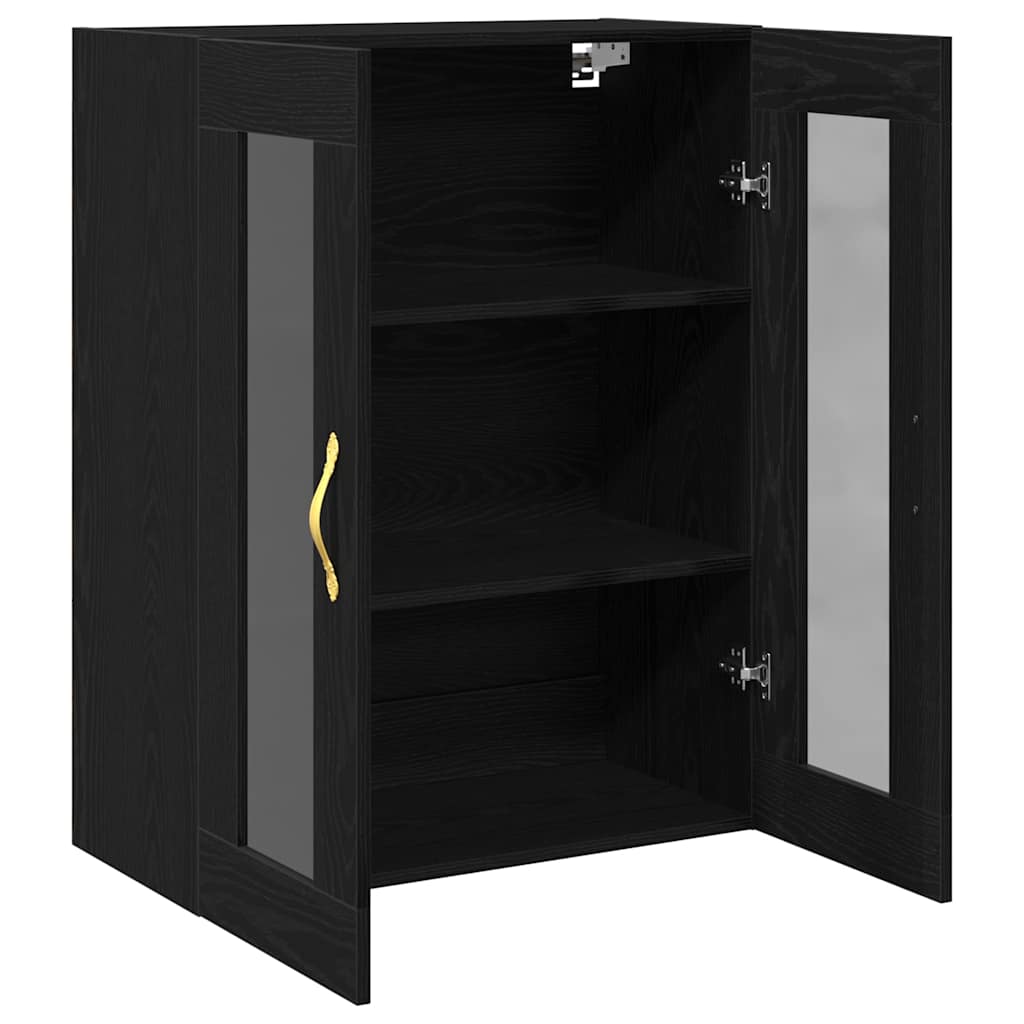 Wall Mounted Cabinet in Black Oak Look 69.5 x 34 x 90 cm