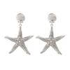 Exaggerated Texture Large Star Shell Drop Earrings for Women Ladies Bohemian Vacation Style Dangle Earrings Jewelry Accessories
