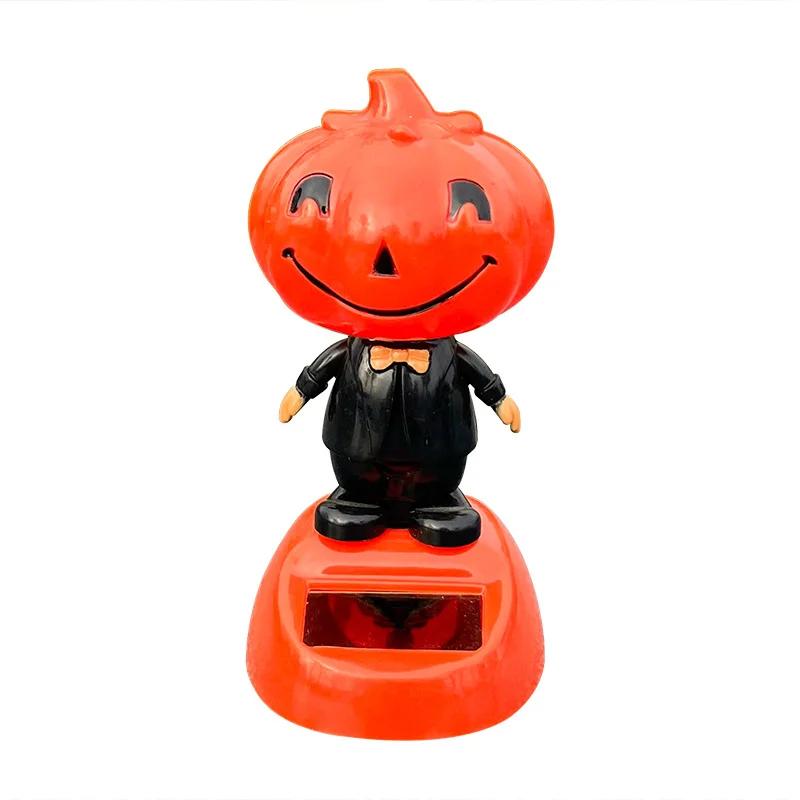 Hot Selling Halloween Solar Creative Swinging Head Doll Car Ornaments Cartoon Ornaments Gifts for Children