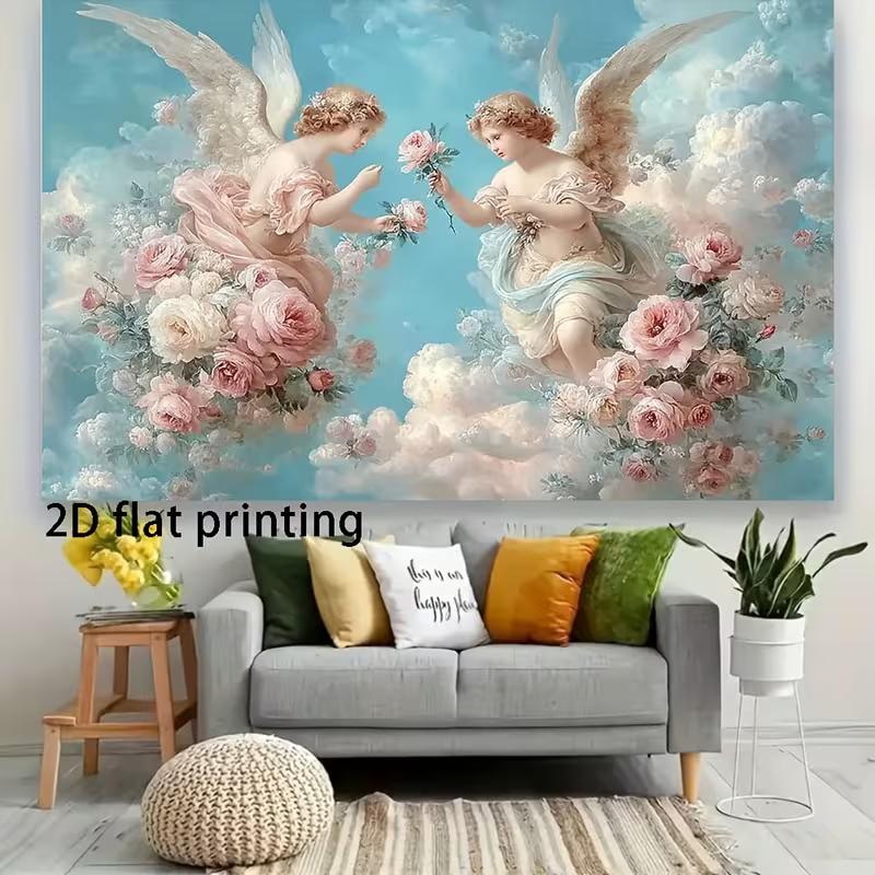 2D Blue Sky Angel Backdrop for Art Studio & Live Streaming Background