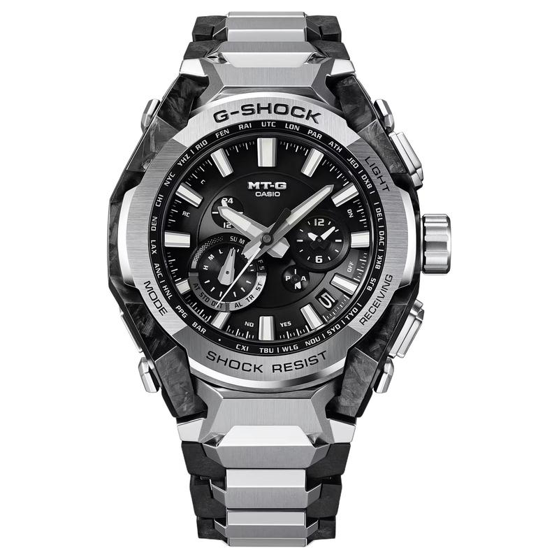 

CASIO MT-G series 200 meters waterproof Bluetooth link solar Quartz composite material strap men s watch black dial MTG-B4000D-1AJF чорний