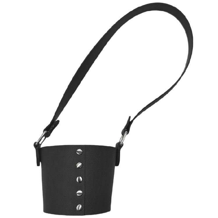 

Leather Cup Carrying Holder Beverage Cover Drink Carriers Sleeve Handheld Water Bottle Bag Cup Cover Coffee Holder чёрный