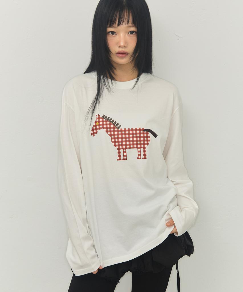 GRAVER [Unisex] Paper Pony Long Sleeve T-Shirt_4 Colors