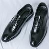 Fashion New Men's Pointed Lace Up Patchwork Casual Dress Oxford Shoes Male Formal Wedding Prom Evening Homecoming Footwear