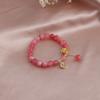 8Mm red jade jasper strawberry crystal blessing bracelet Xiaohongshu popular natural stone peach blossom jewelry