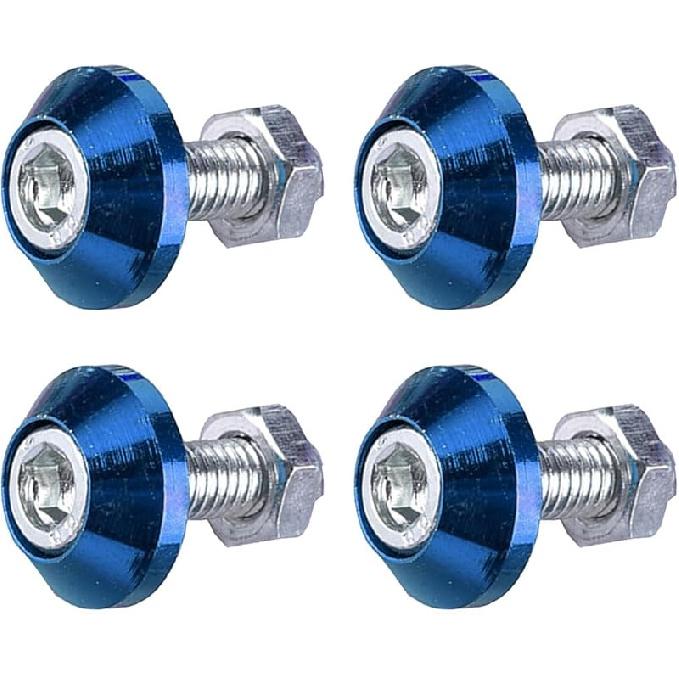 4PCS Motorcycle License Plate Bolts, Aluminum Alloy Car Tag License Plate Screw Decorative Kit, License Plate Frame Fastener Accessories For Most