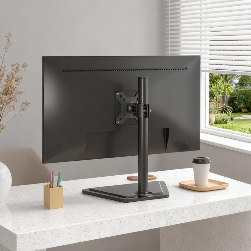 Universal Monitor Stand, Free Shipping, No-Drill Base, Fits 22"-32" Screens, Height Adjustable, Rotatable Desk Mount
