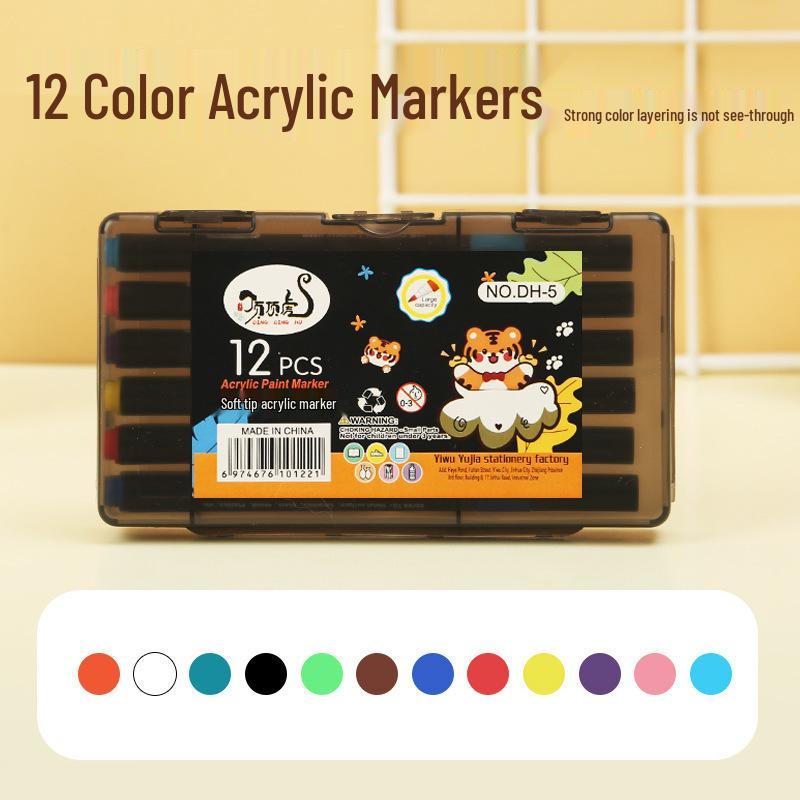 

Dingdinghu Soft Tip Acrylic Graffiti Brush Marker for Kids