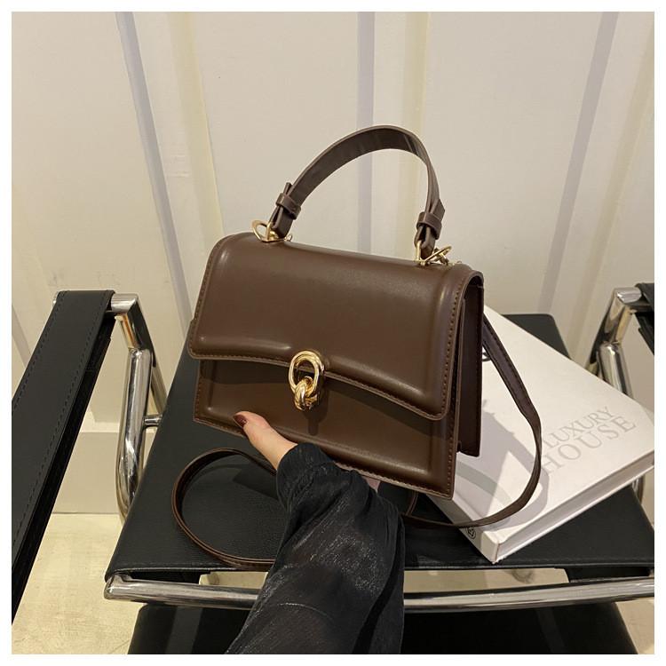 Retro Stylish Pu Mini Square Bag With Lock Closure For Casual Daily Use