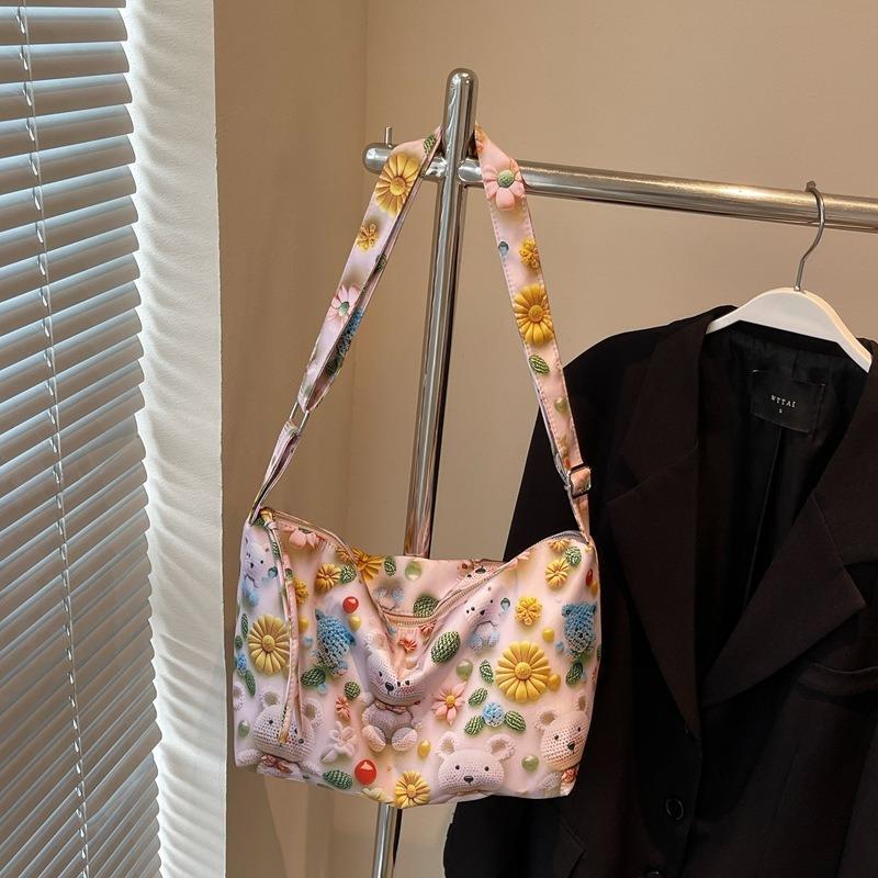 Lazy Cartoon Big Bag Women's New Casual Versatile Shoulder Messenger Bag Commuter Tote Bag