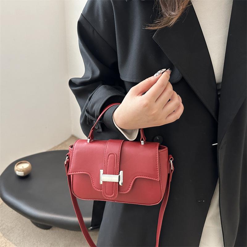 Korean Version Ins Simple and Fashionable Small Square Bag Women's 2025 New Personalized Portable Shoulder Bag Retro Commuter Messenger Bag