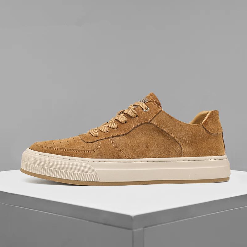 Casual leather shoes men's low-top board shoes versatile flip fur German training shoes retro matte casual trendy shoes