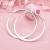 925 Sterling Silver Wedding Jewelry 55mm Large Hoop Pierced Earrings Fashion Gift