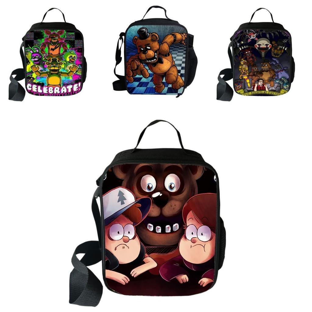Large Capacity Five Nights At Freddy's 3d Printed Insulated Lunch Bag For Versatile Use