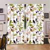 2Pc Autumn Leaves Watercolor Pattern Curtains, Polyester Fabric, Machine Washable, Suitable For Bedroom, Living Room Decoration
