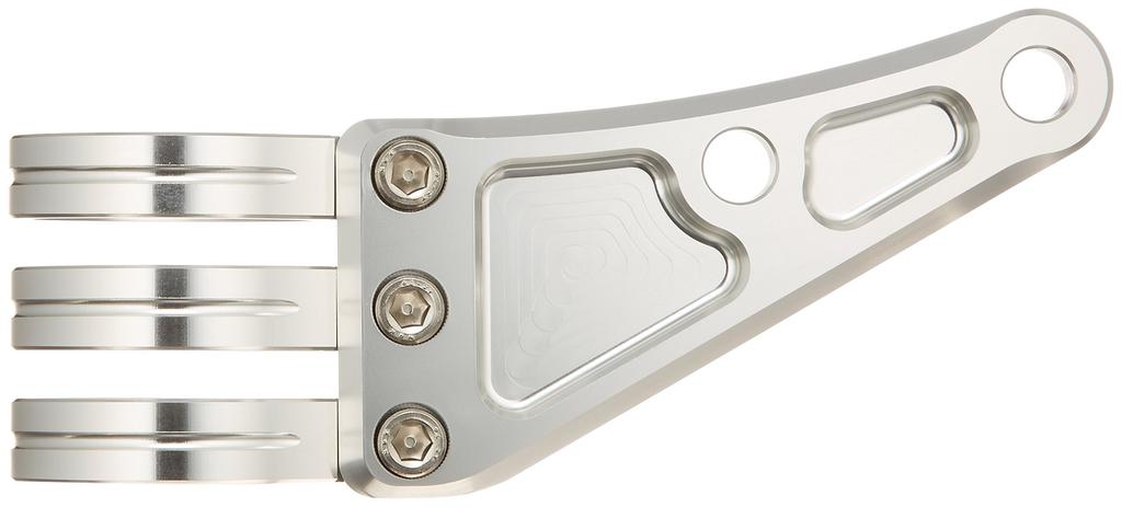 POSH 030048-33 Motorcycle Supplies Machine Long Headlight Stay, 3 Circle Clamp Type, Fork Diameter 1.6 Inches (41 Mm), Silver
