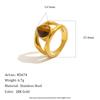 18K Gold Plated Stainless Steel Ring with Imitation Pearl & Tiger Eye Stone for Women - European-American Retro Style Luxury Jewelry