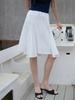 Elssibeui Asymmetric Flare Skirt_White