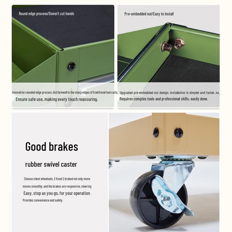 HANDUNYOU 3-Tier Utility Tool Cart