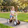 Balance Bike, Lightweight Baby Balance Bike with Foldable Design, Adjustable Seat, No Pedal for 1-2 Years, Cream White