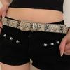Retro Personalized Waistband for Women Girls with Sense of Niche Design Versatile Leopard Print Snake Skin Pattern Daily Belt
