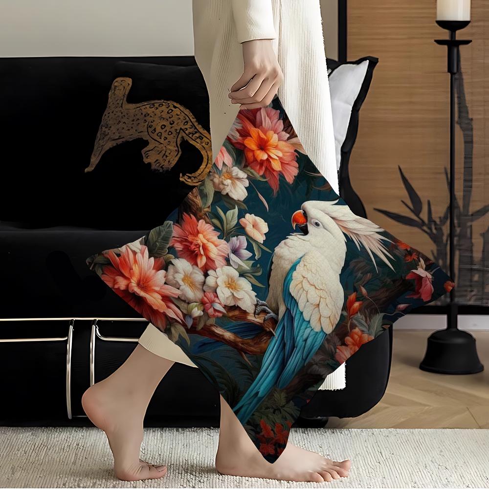 Vintage Vögel im Dschungel Blumen Leinwandmalerei Kissenbezug Kissenbezug Polsterung Sofa Überwurfkissen Heimdekor Kissenbezug