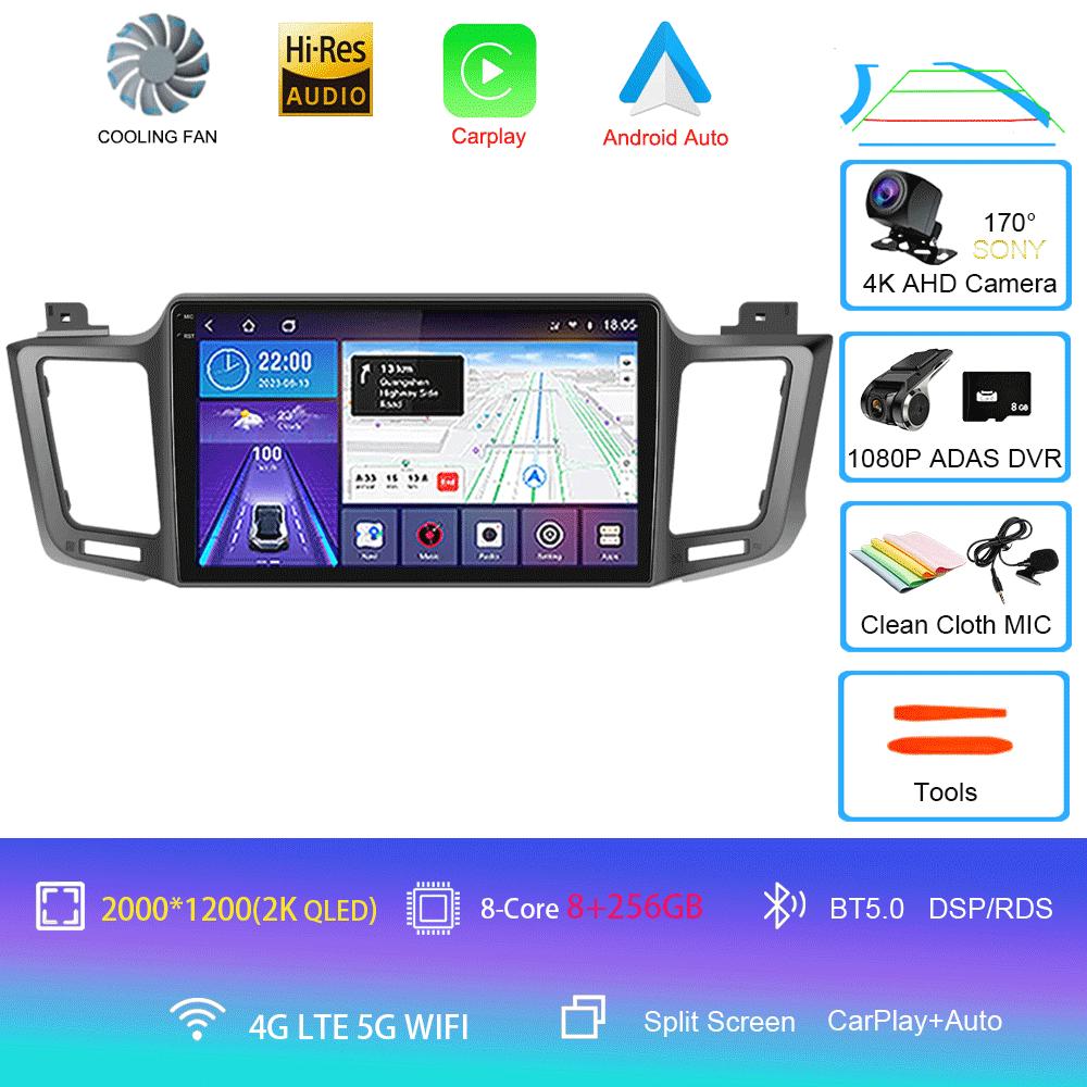 Android 14 Car Radio For Toyota RAV4 RAV 4 2013 - 2017 Multimedia Video Player 4G Carplay GPS Stereo Head Unit Auto