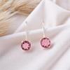 Pink Tourmaline Gemstone 925 Sterling Silver Jewelry Handcrafted Earrings 0.92" EE-174-6