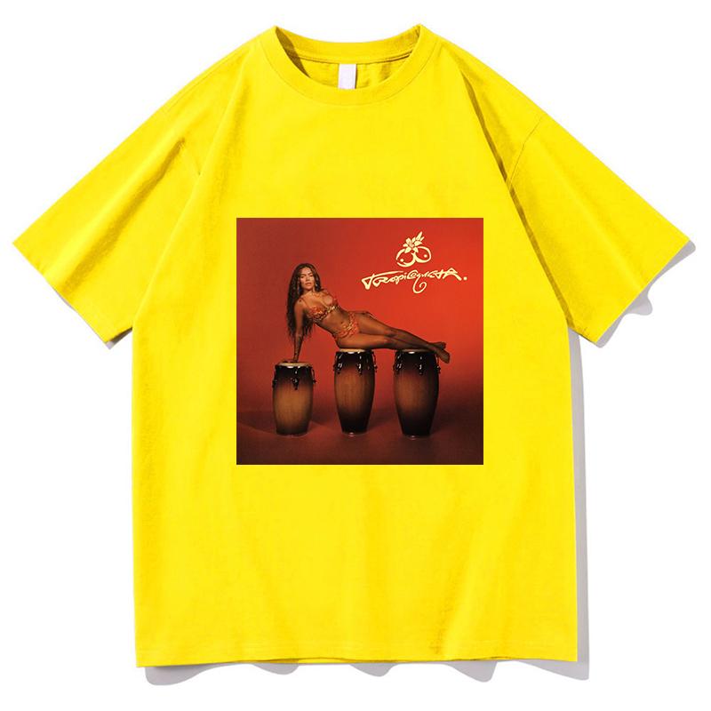 2025 Womens Casual Style Printed Pattern Short Sleeved KAROL G Tropicoqueta Tshirts For Spring And Summer Seasons Aesthetic Cl