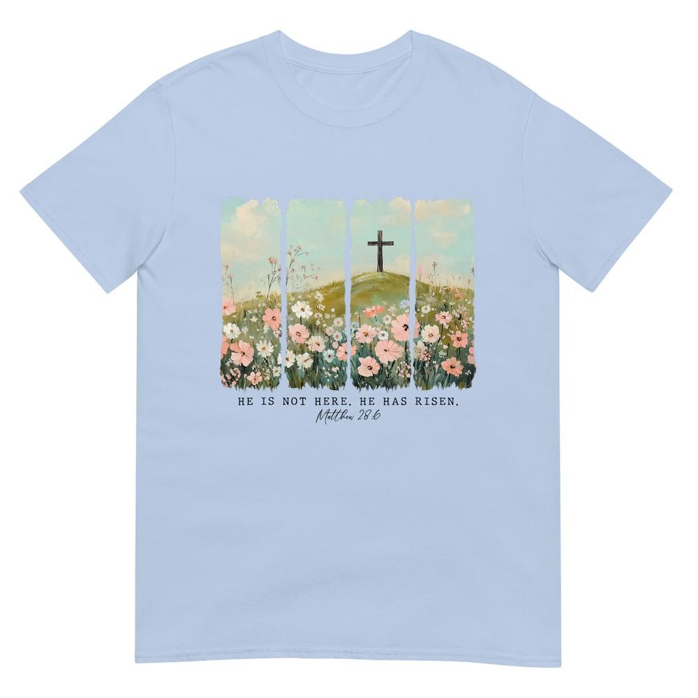 He Is Risen Christian Wildflower Happy Easter Unisex Girls TShirt S