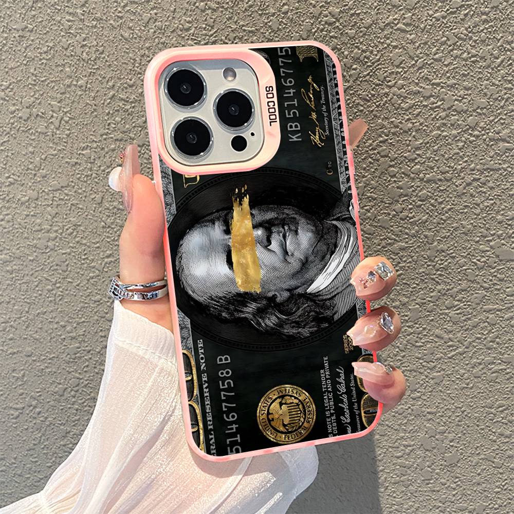 Cool 100 Dollar Bank Note Silver Shockproof Back Cover: Colorful Slim Phone Case For IPhone 17,16,15,14,13,12,11 Pro Max, Plus