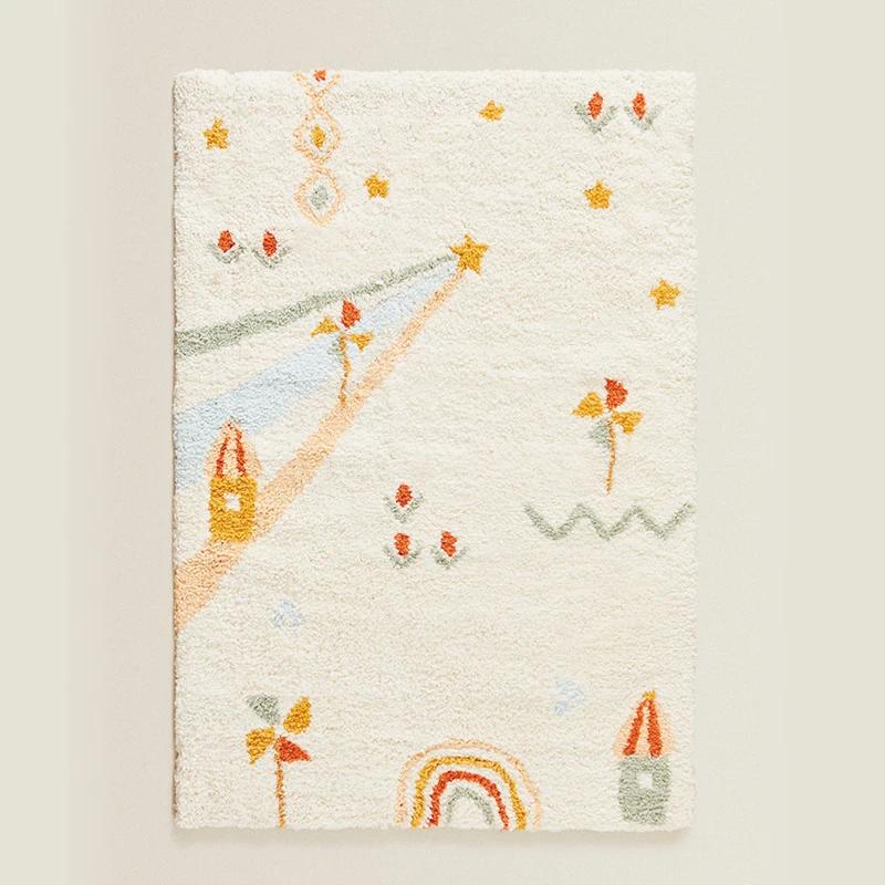 

Простой милый ковер для гостиной, спальни, прикроватное одеяло, детская комната, пушистый коврик, устойчивый к падениям, игровой коврик для ползания у входной двери 60x90cm