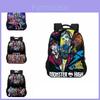 Monster High Double Shoulder Backpack For School Teens With Polyester Print Design