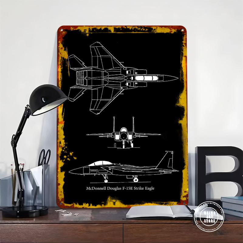McDonnell Douglas 5E Printed Poster Customized Wall Art Retro Vintage Metal Tin Signs for Aesthetic Room Decor Men Man Cave Home