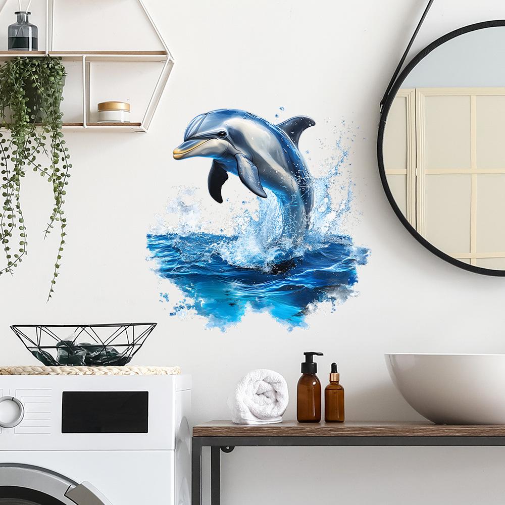 Podmořský svět Delfín Koupelna Domov Pozadí Zkrášlení a Dekorace Samolepky na zeď